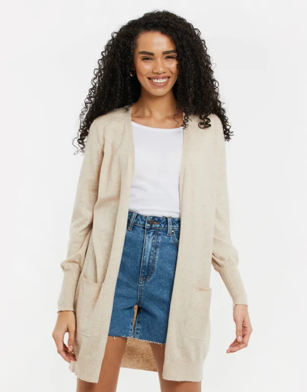 Women's Stone Midi Cardigan sold by Threadbare