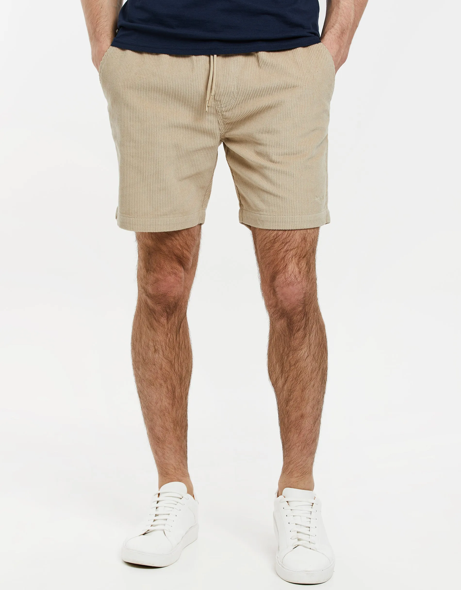 Men's Stone Corduroy Shorts sold by Threadbare