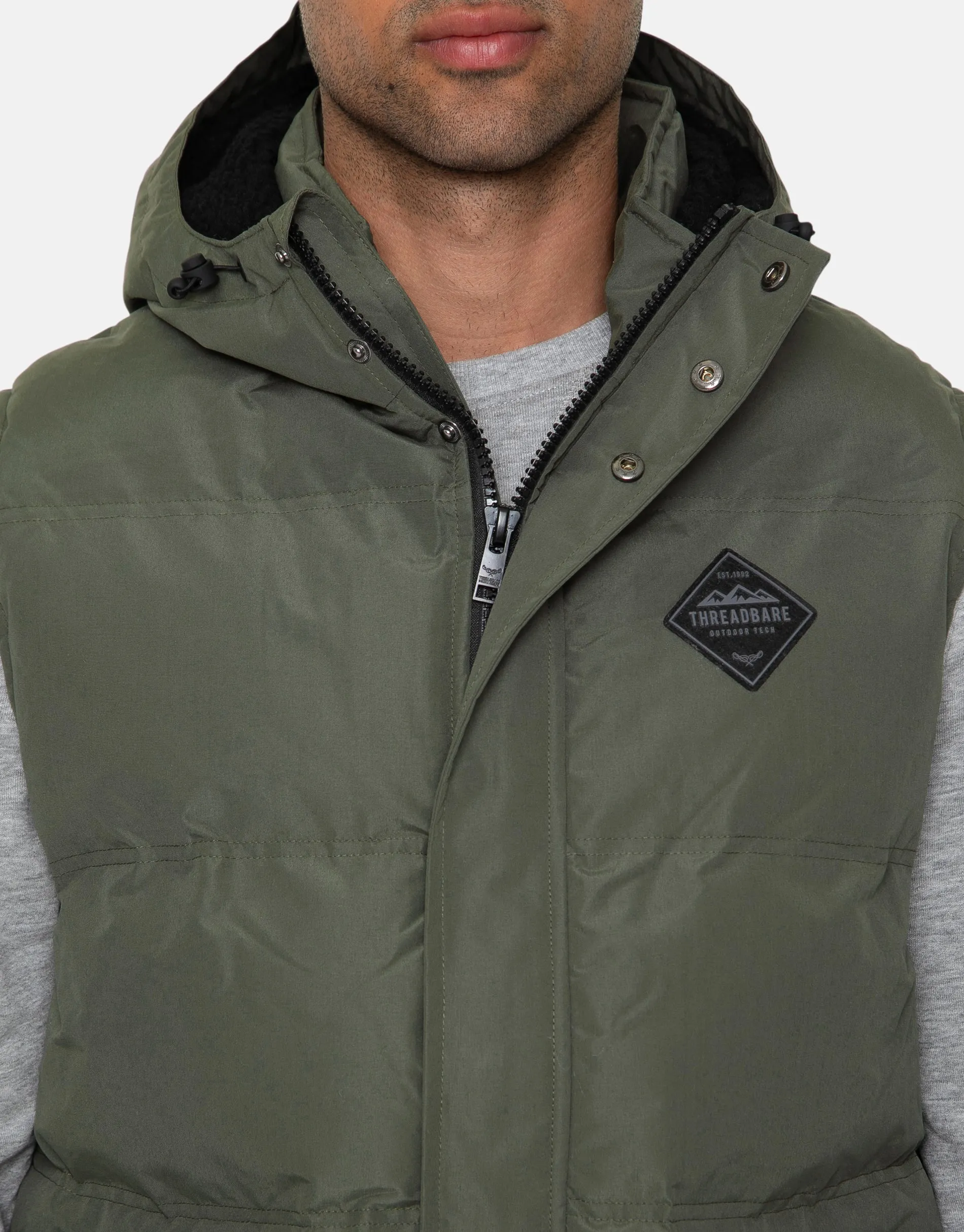 Men's Khaki Quilted Gilet sold by Threadbare product image thumbnail 4