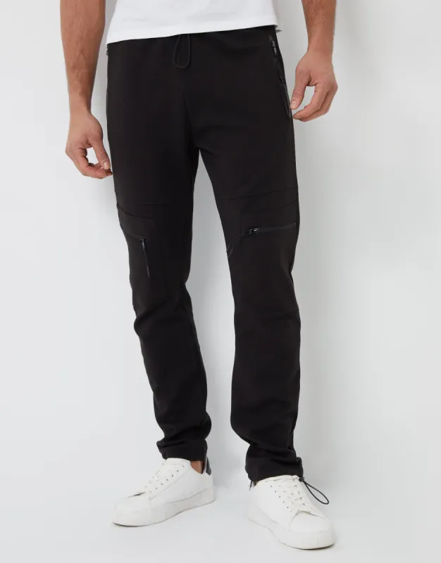 Men's Black Utility Style Cargo Joggers sold by Threadbare