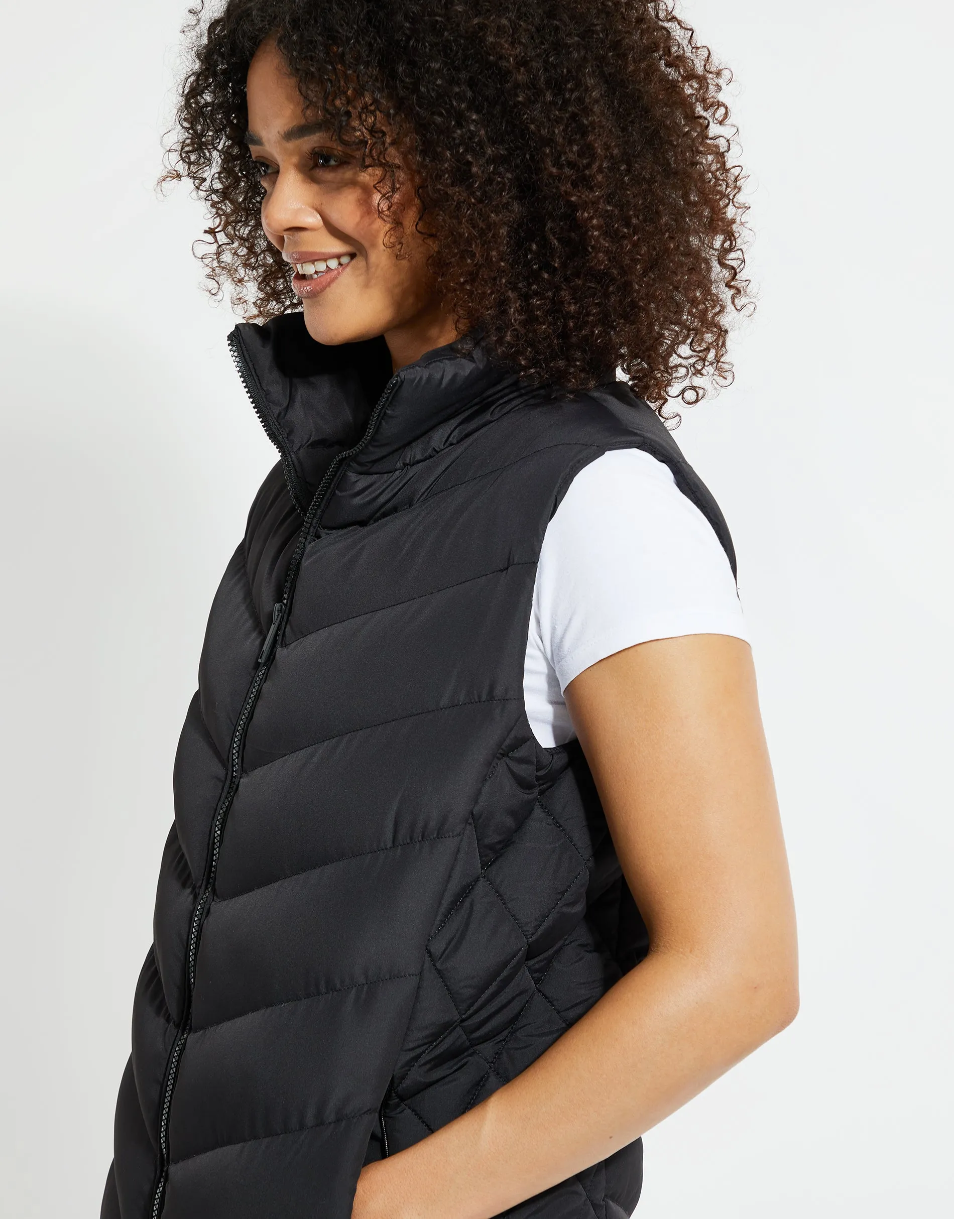Women's Black Quilted Gilet sold by Threadbare product image thumbnail 4