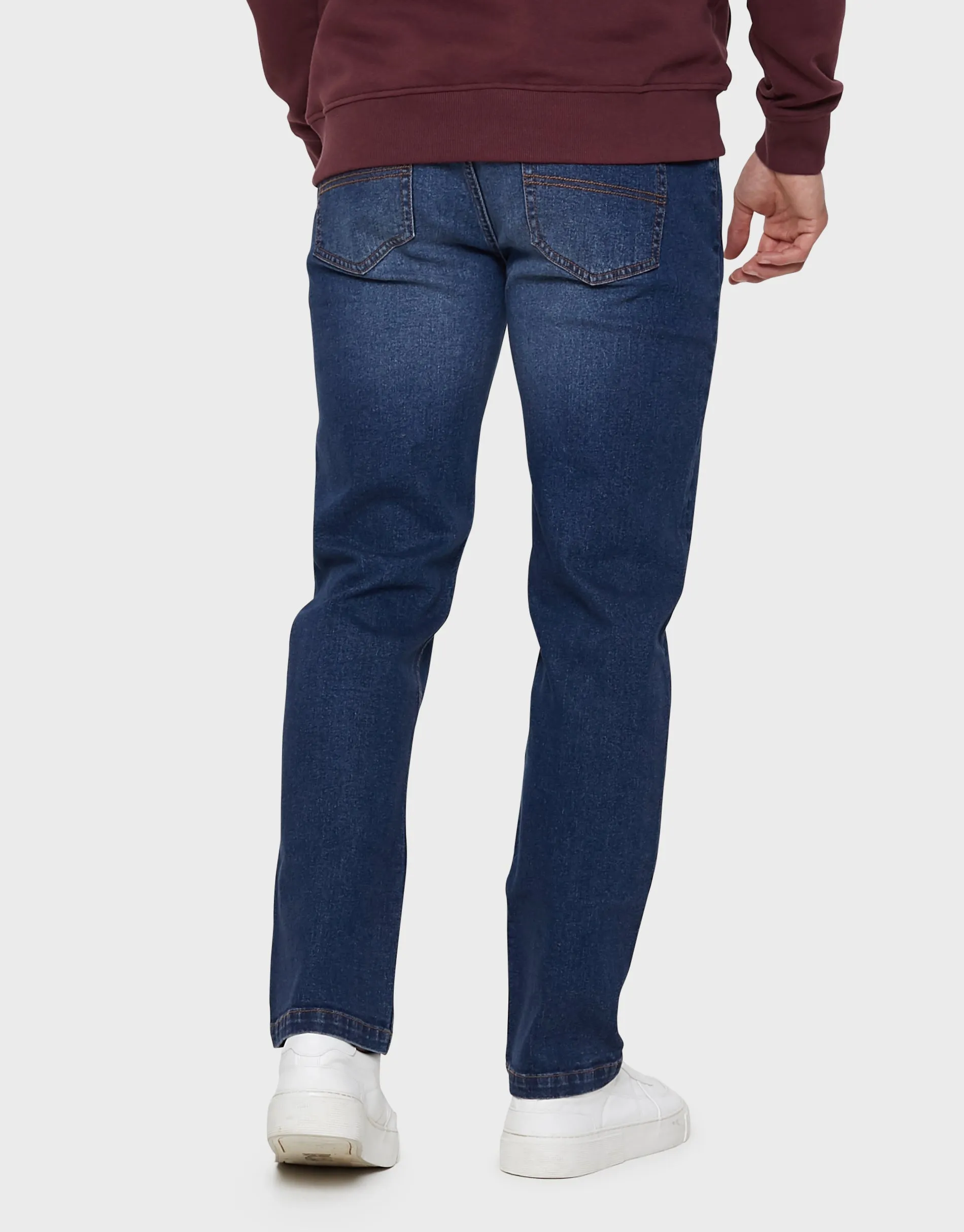 Men's Mid Blue Straight Leg Belted Jeans sold by Threadbare product image thumbnail 2