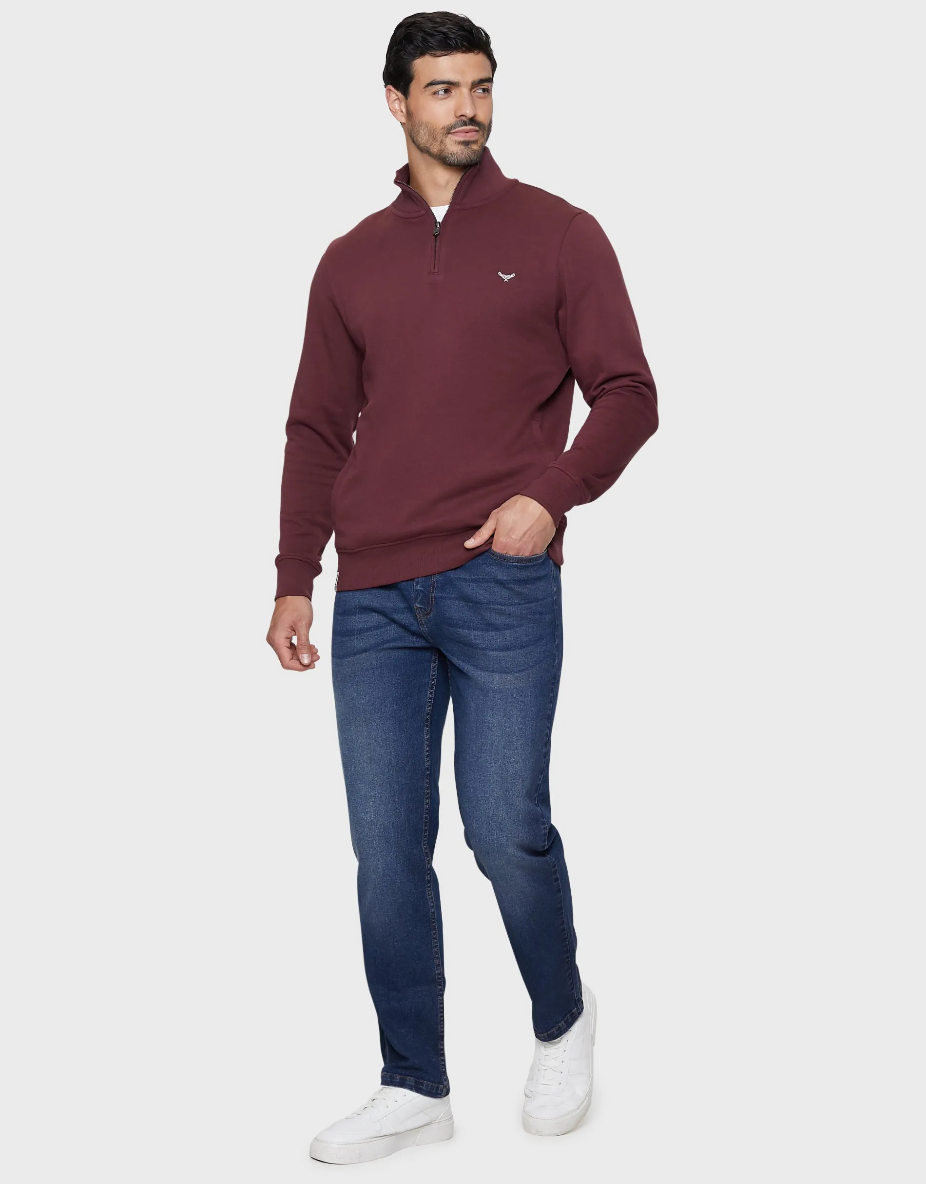 Men's Mid Blue Straight Leg Belted Jeans sold by Threadbare product image thumbnail 3