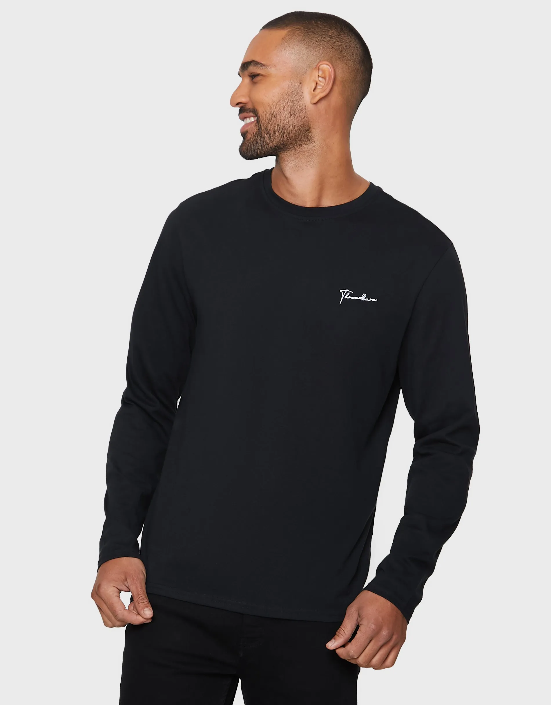 Threadbare Men's Small Script Long Sleeve Crew Neck T-Shirts (3 Pack) sold by Threadbare product image thumbnail 3
