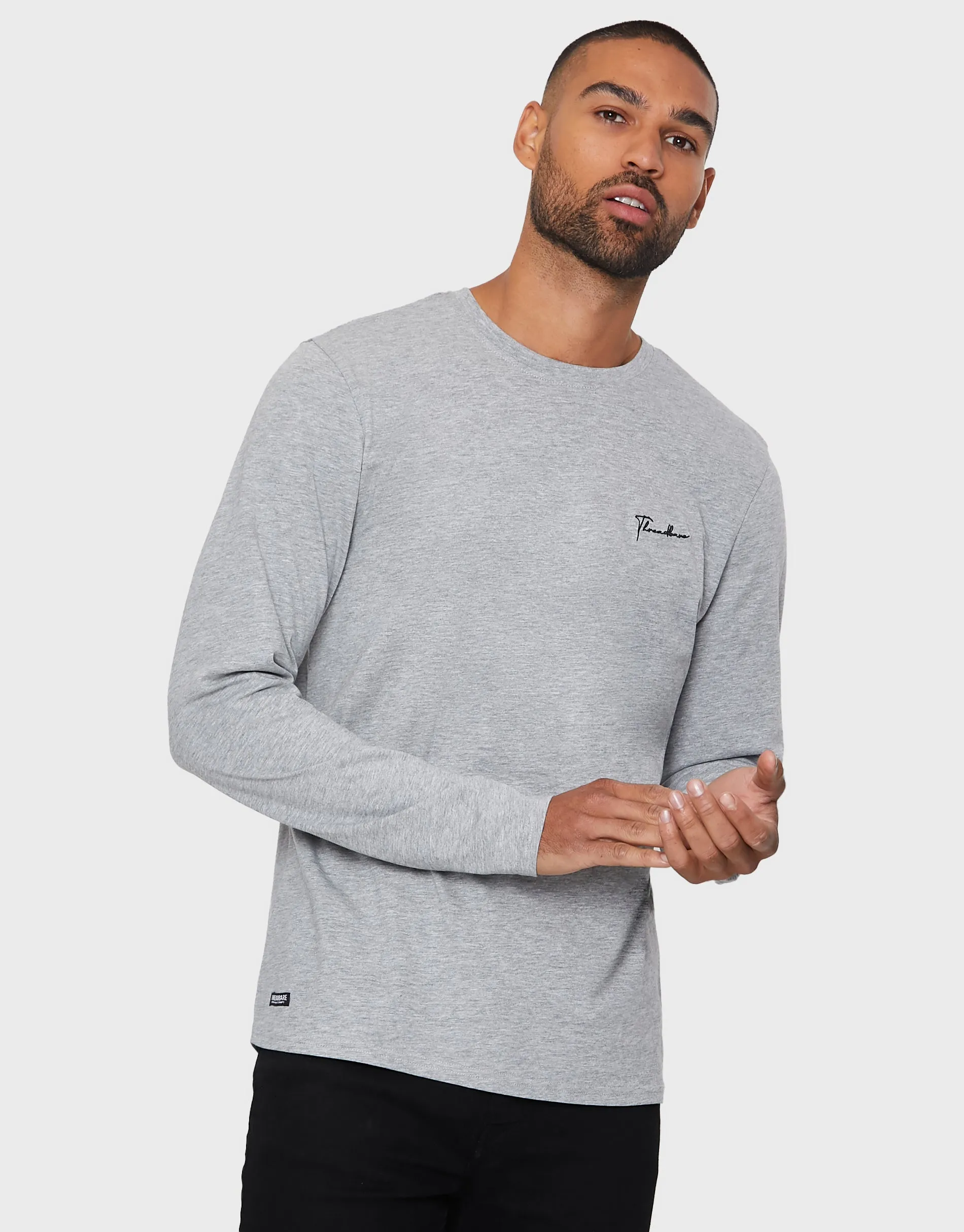 Threadbare Men's Small Script Long Sleeve Crew Neck T-Shirts (3 Pack) sold by Threadbare product image thumbnail 2