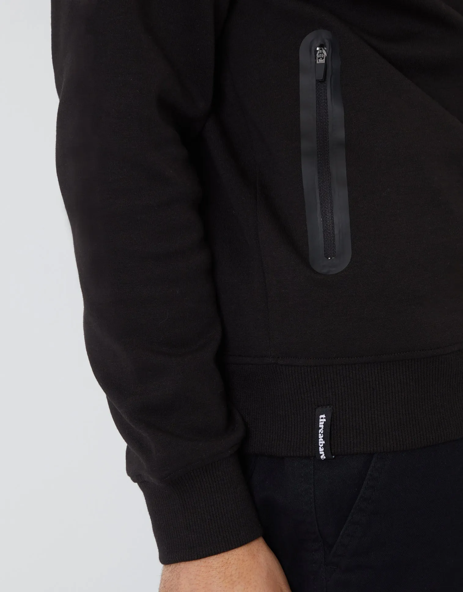 Men's Black High Neck Pullover Hoodie sold by Threadbare product image thumbnail 4