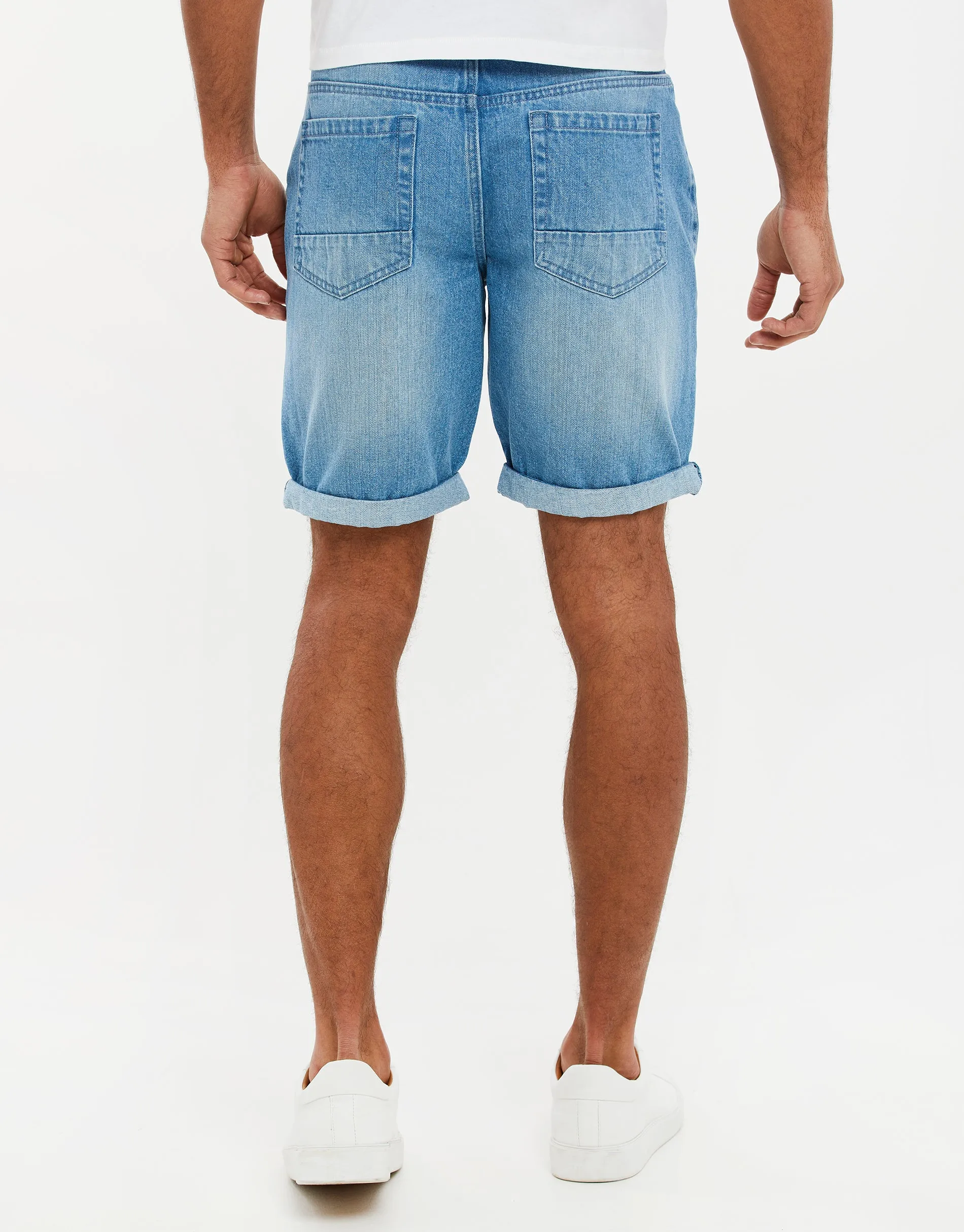 Men's Light Wash Denim Shorts sold by Threadbare product image thumbnail 2