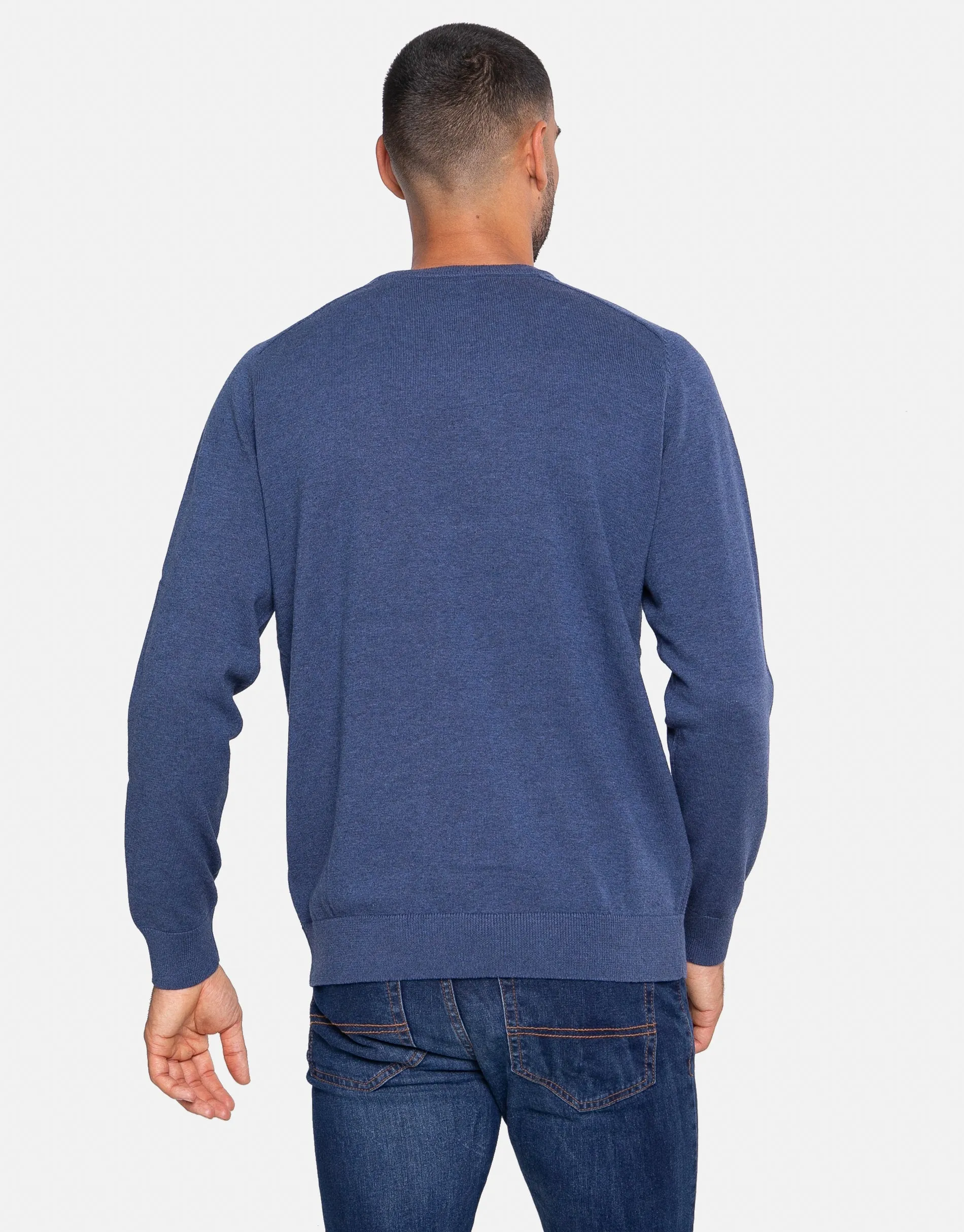Men's Denim Blue Crew Neck Jumper sold by Threadbare product image thumbnail 2