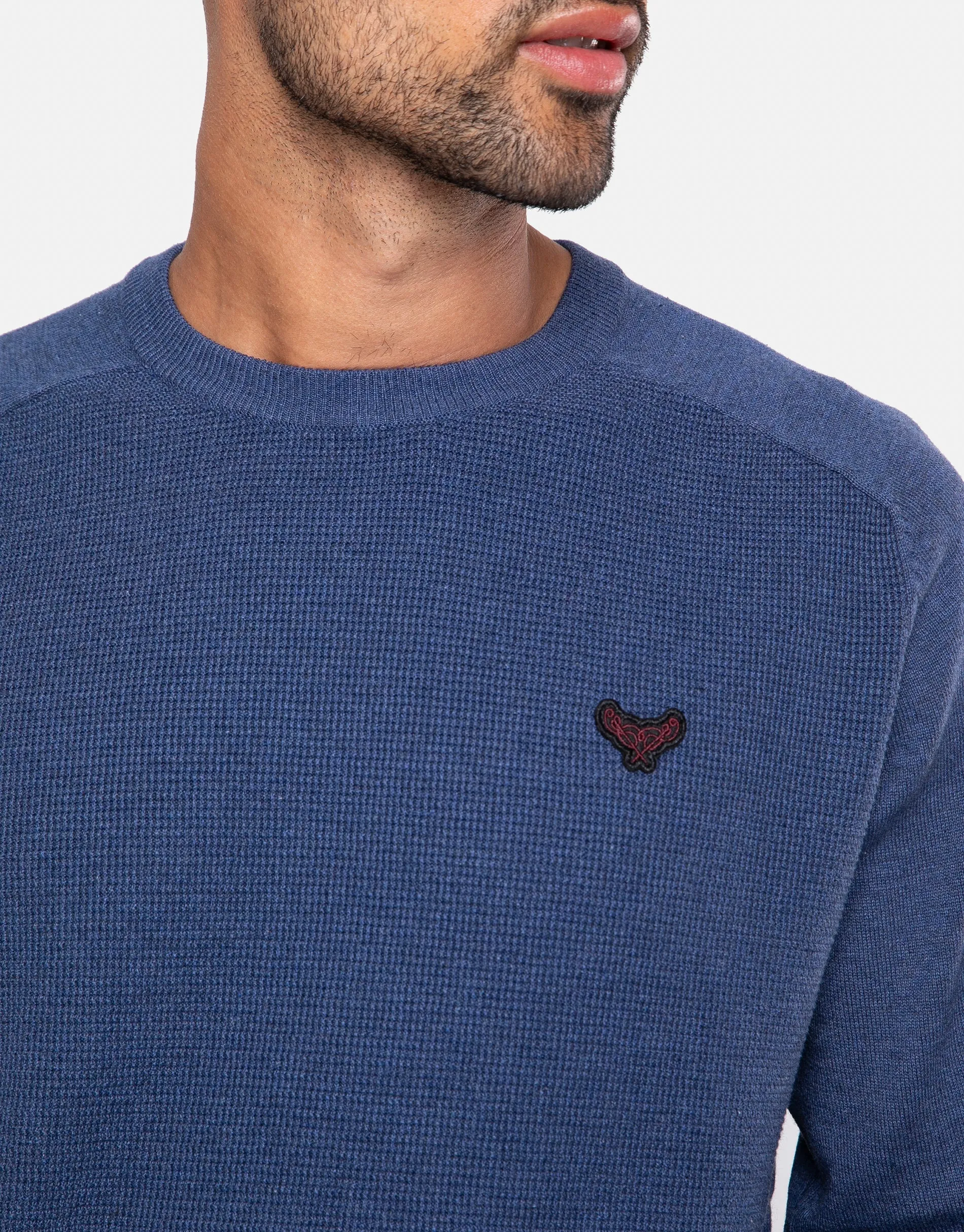 Men's Denim Blue Crew Neck Jumper sold by Threadbare product image thumbnail 4