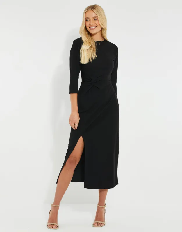 Women's Black Side Split Jersey Dress sold by Threadbare
