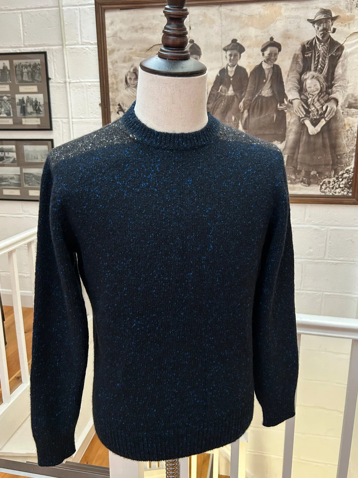 100% Cashmere Contrast Shoulder Crew Neck sold by Inis Meain