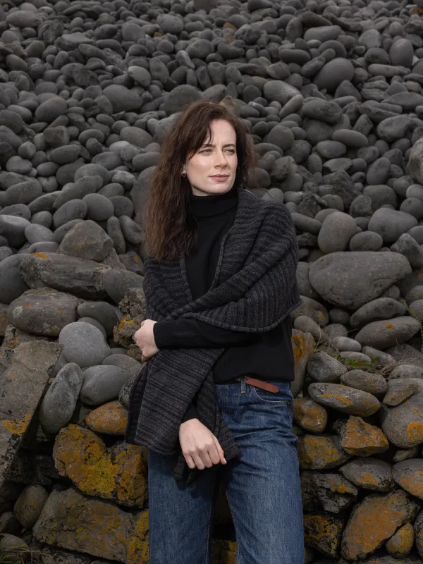 Cashmere Varied Stripe Oversized Scarf sold by Inis Meain