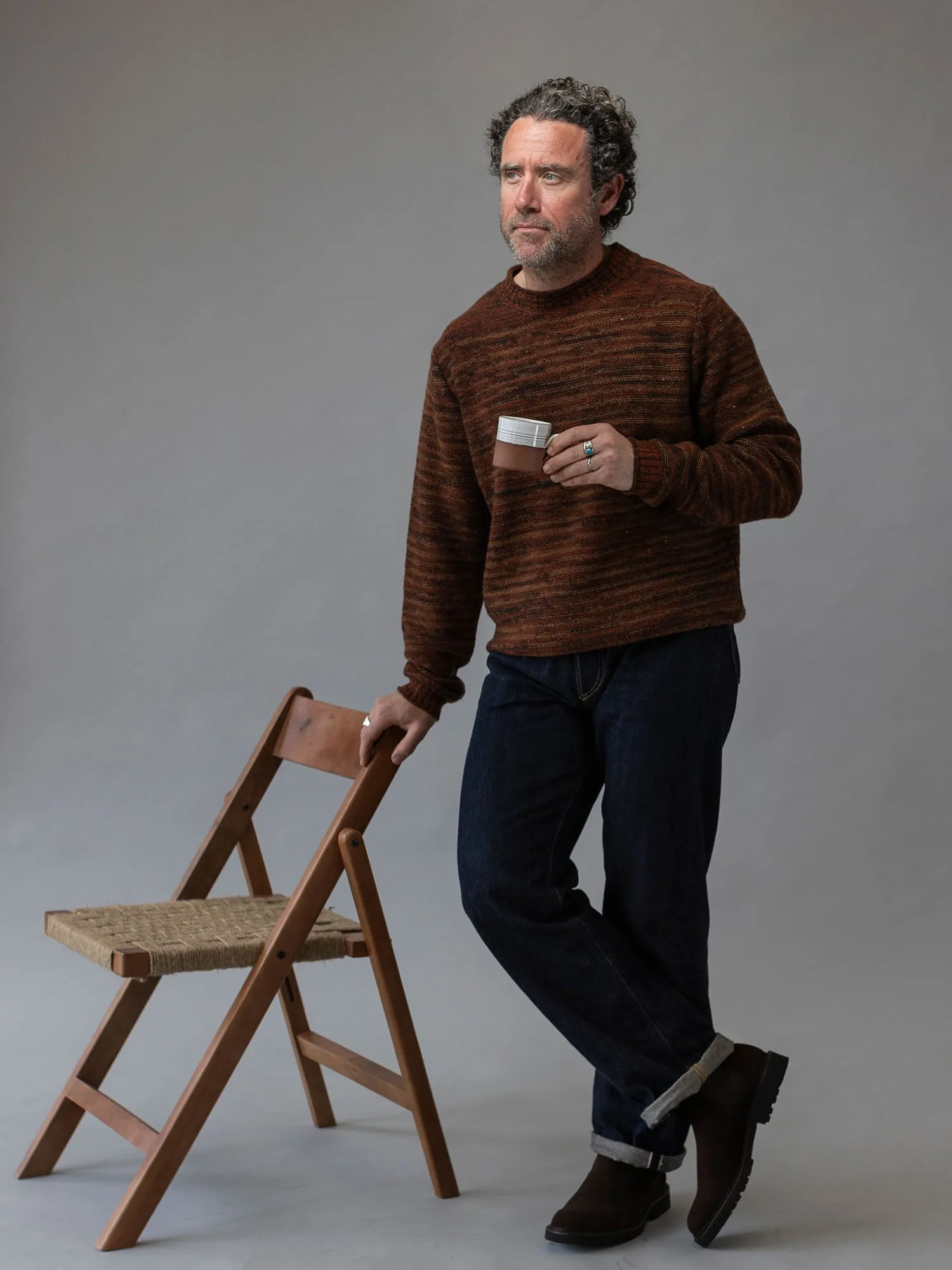 Cashmere Varied Stripe Mock Neck sold by Inis Meain product image thumbnail 2