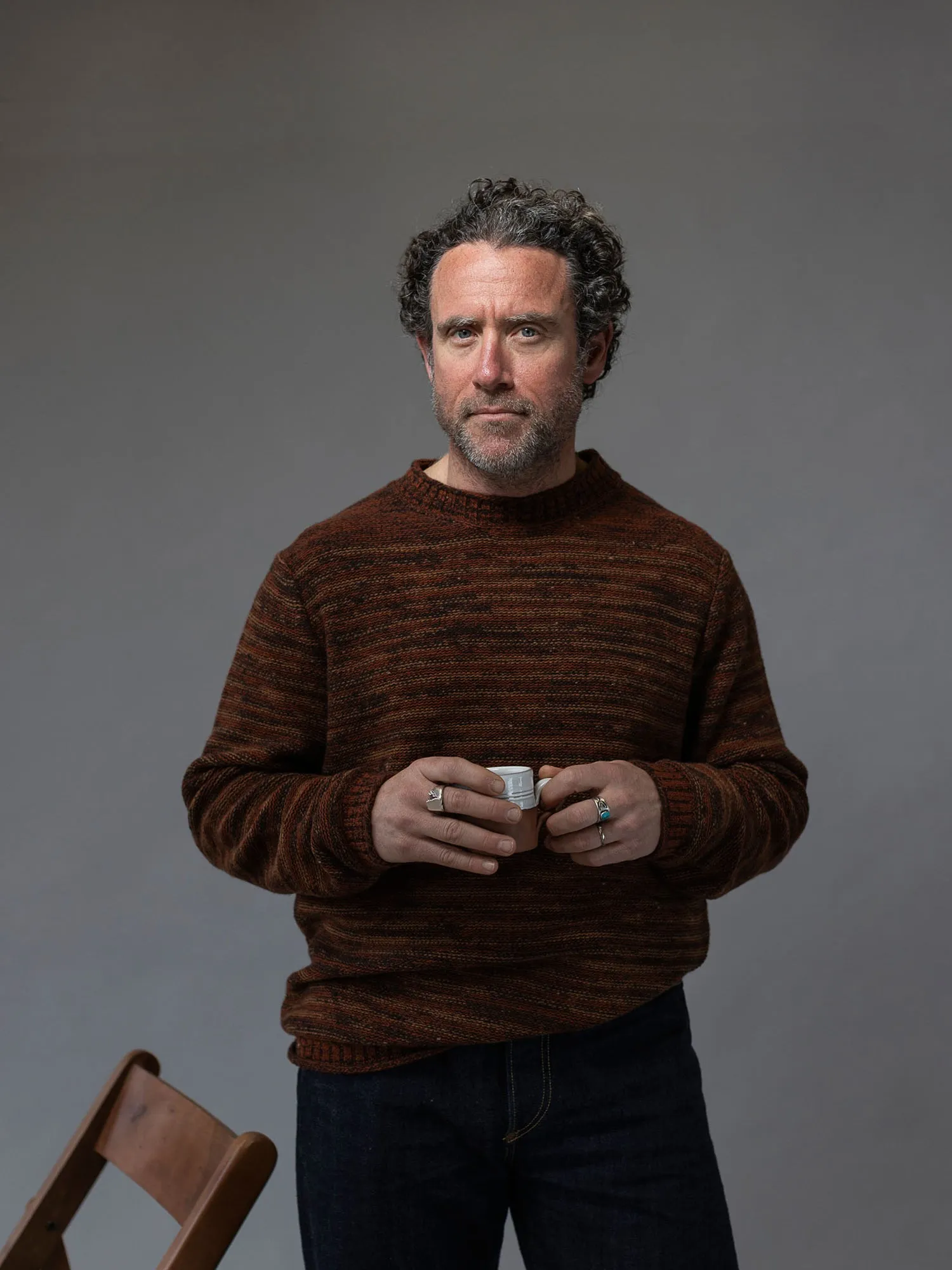 Cashmere Varied Stripe Mock Neck sold by Inis Meain