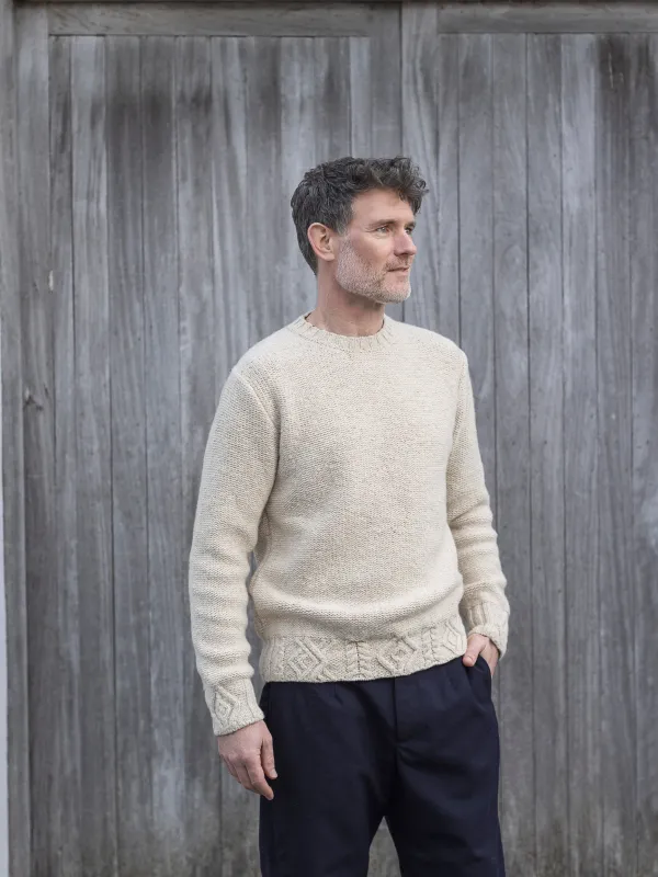 Cashmere Aran Rib Crew Neck sold by Inis Meain
