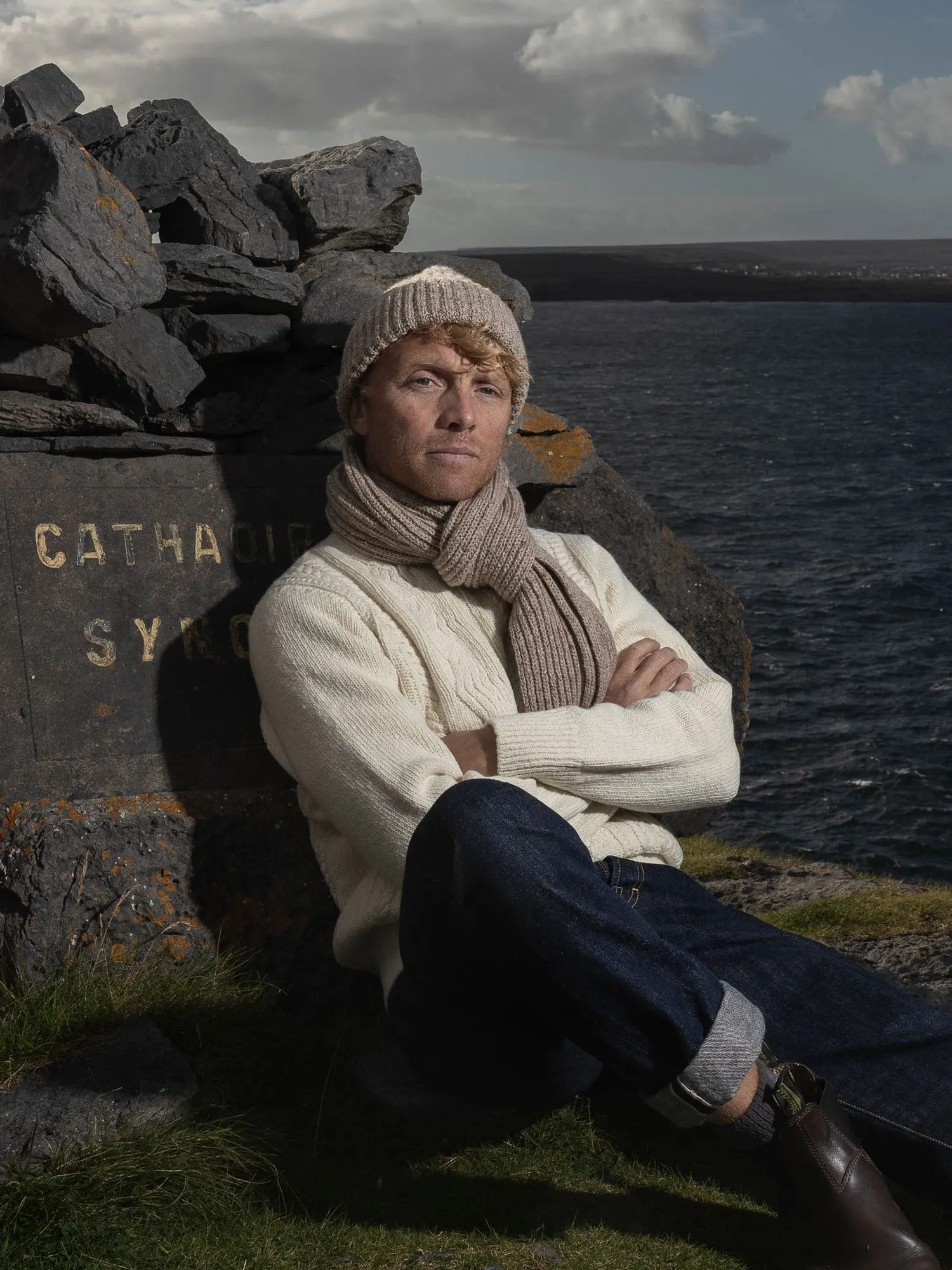 Cashmere Rib Hat & Scarf Set sold by Inis Meain