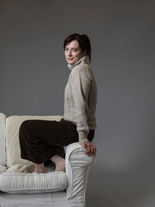 Women's 100% Cashmere Aran Turtle Neck made by Inis Meain