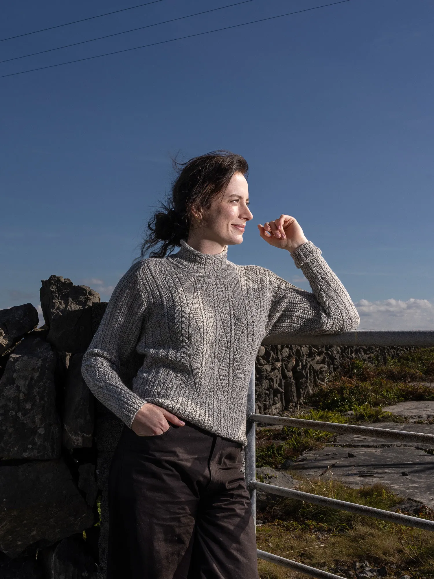 Women's Patented Aran Mock Turtle sold by Inis Meain