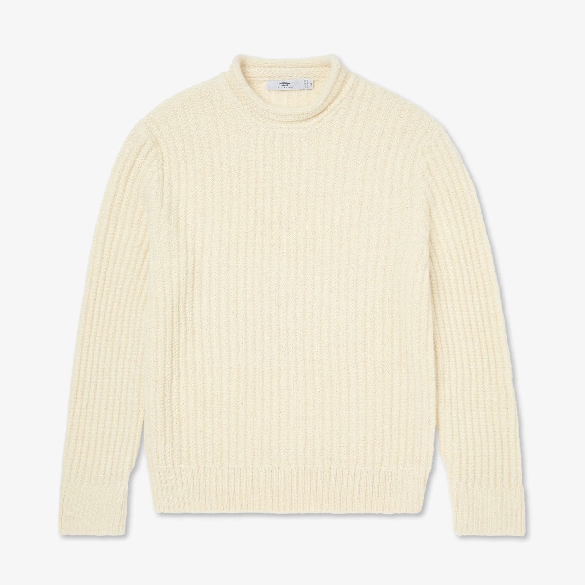 Undyed Alpaca Moss Rib Sweater sold by Inis Meain