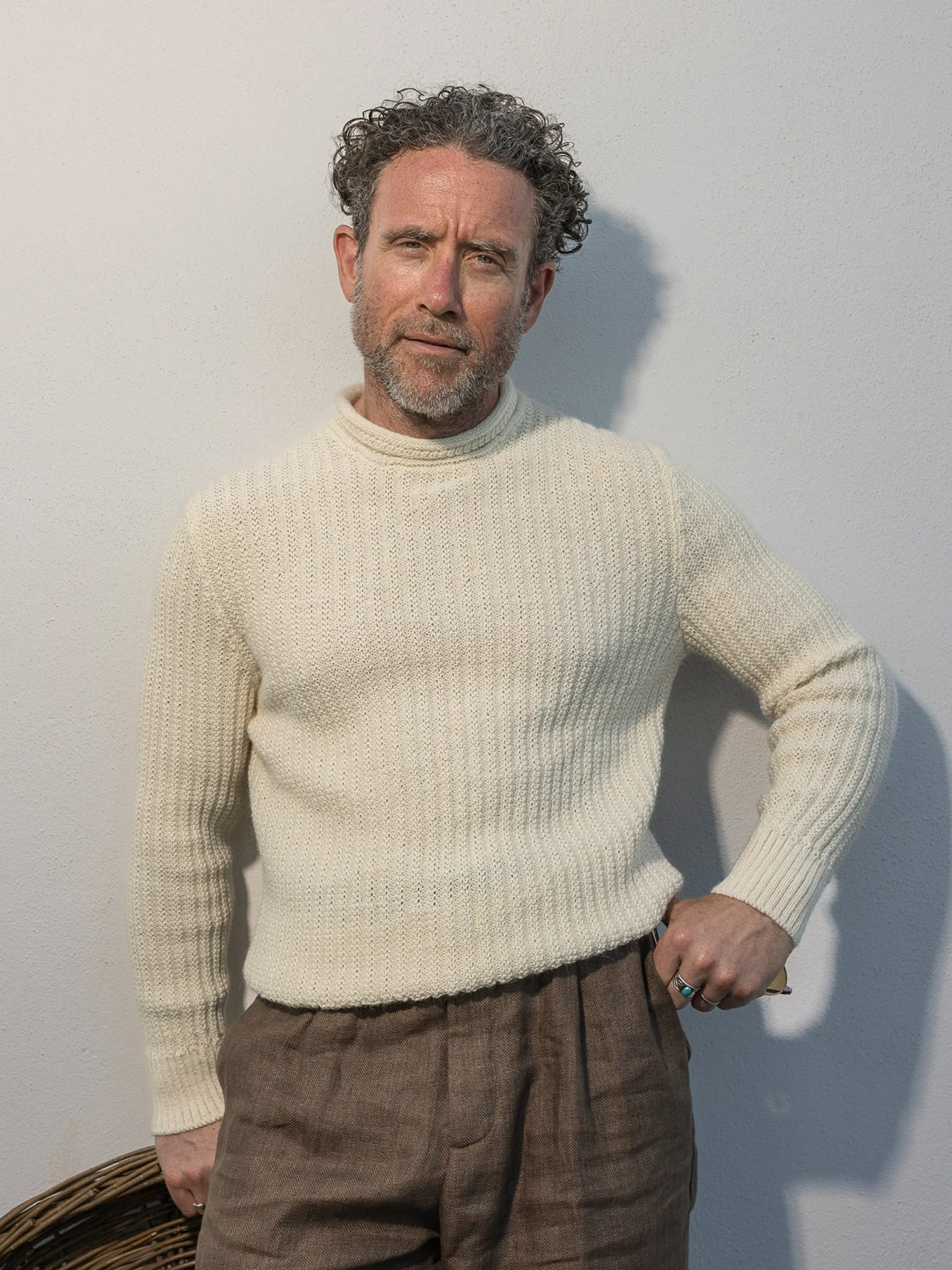 Undyed Alpaca Moss Rib Sweater sold by Inis Meain product image thumbnail 2