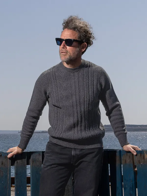 Lambswool Ridges Aran Sweater made by Inis Meain
