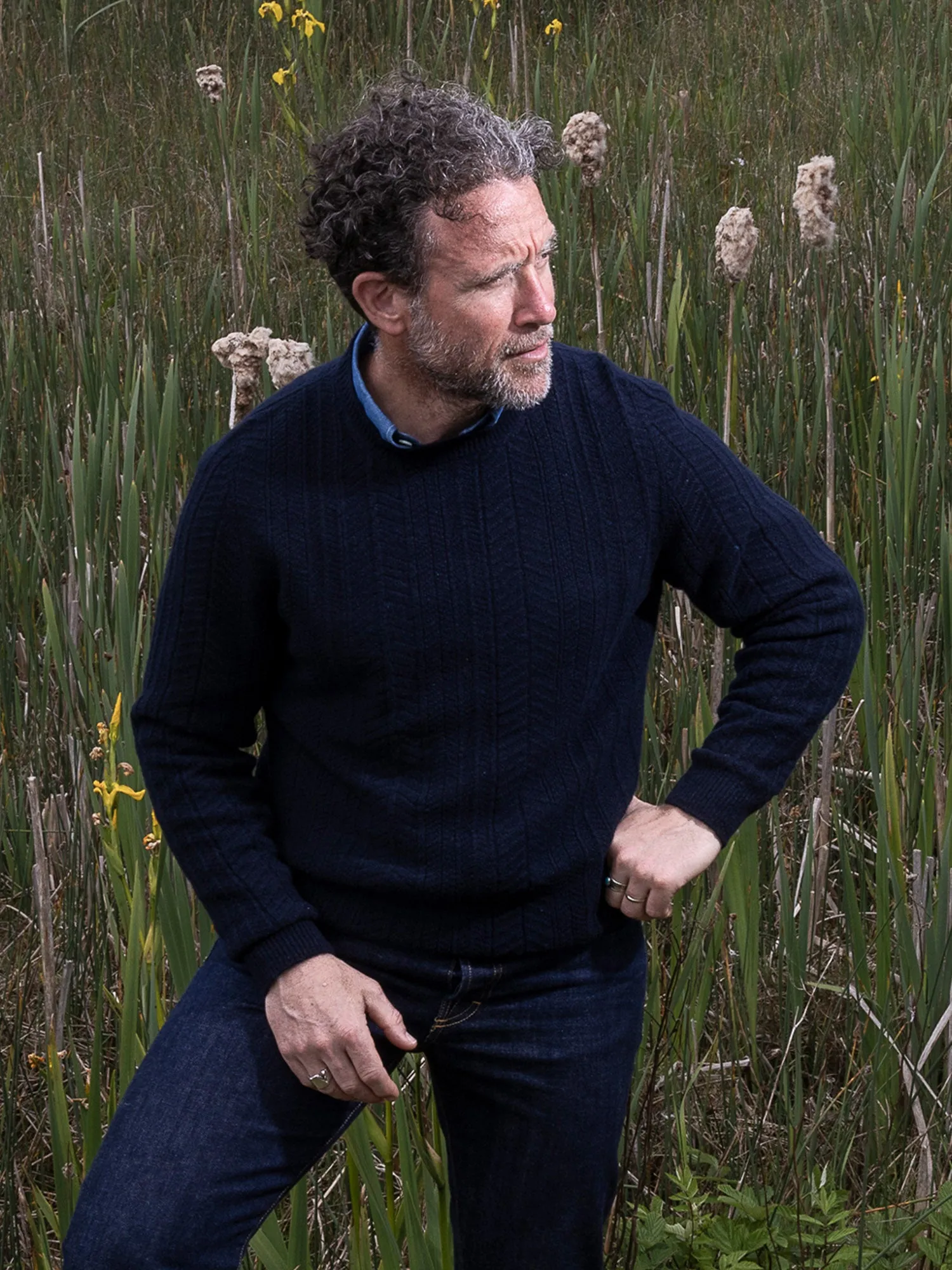 Cashmere Light Herringbone Crew Neck sold by Inis Meain