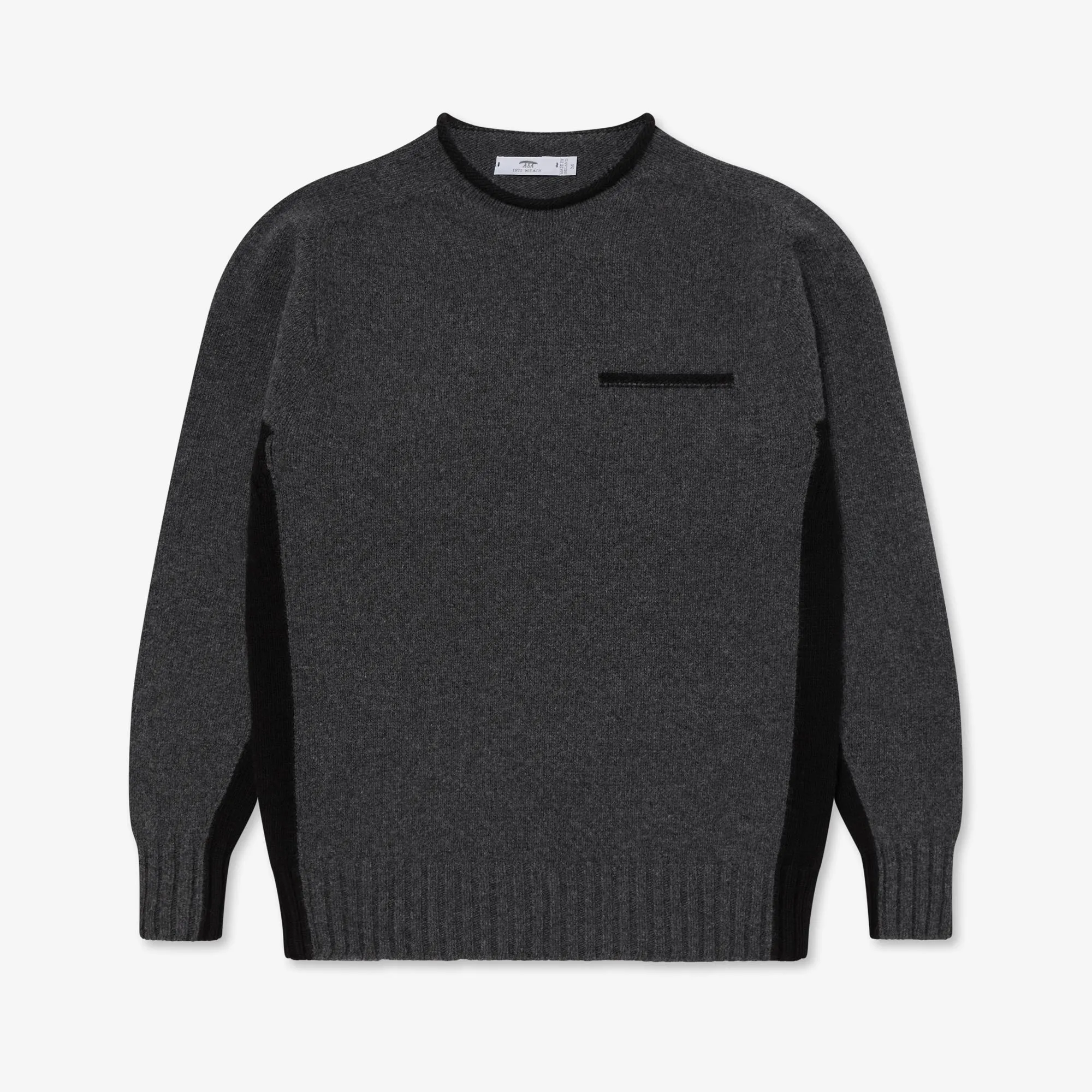 Lambswool Pocket Contrast Sweater sold by Inis Meain