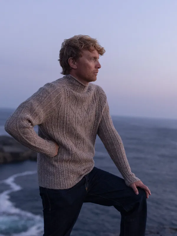 Cashmere Original Aran Mock Neck made by Inis Meain
