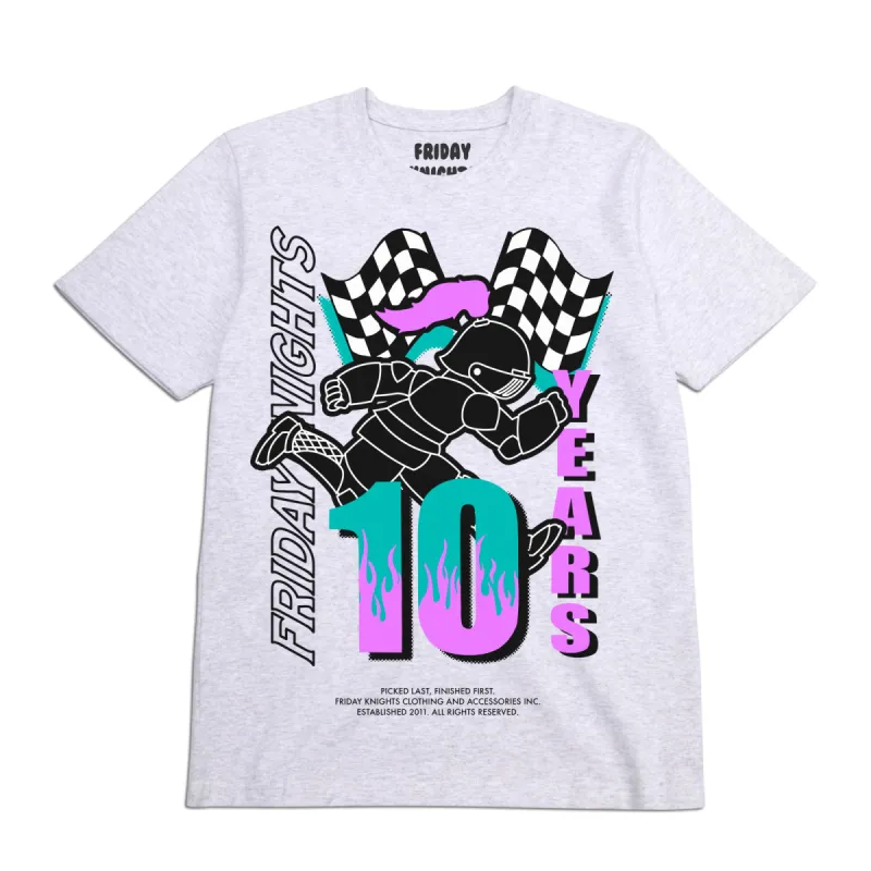 10 Years & Running Heavyweight Tee sold by Friday Knights