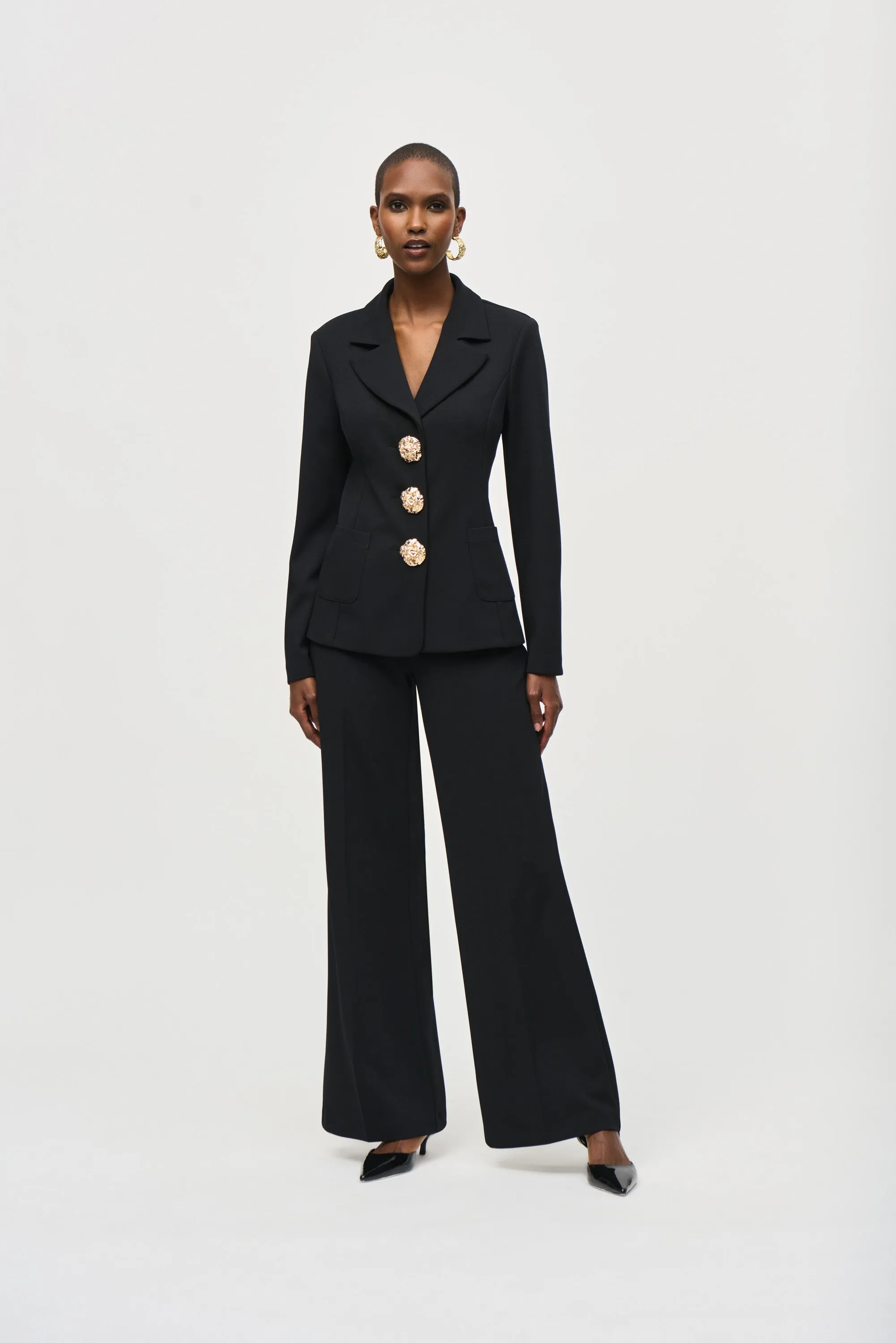 Classic Scuba Crepe Wide-Leg Pull-On Pants sold by Bellissima