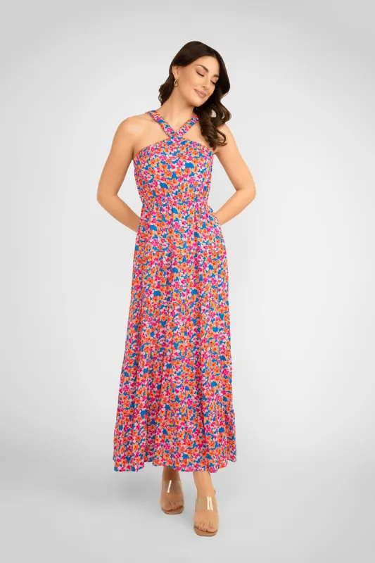 Floral Halter Neck Dress sold by Bellissima