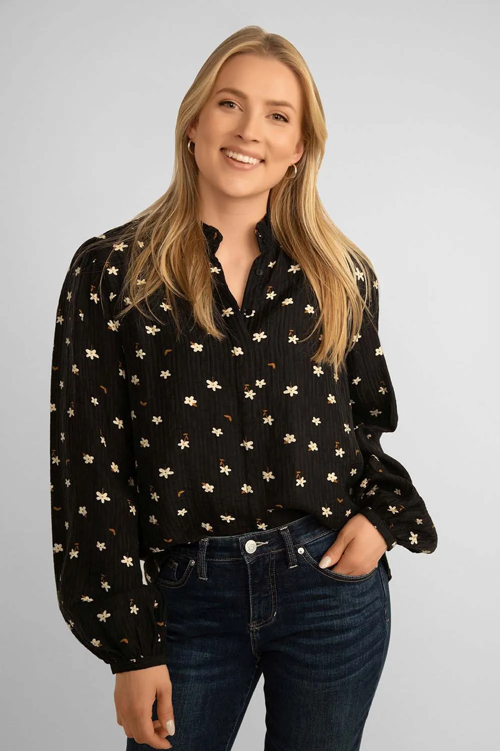 Balloon Sleeve Floral Blouse sold by Bellissima