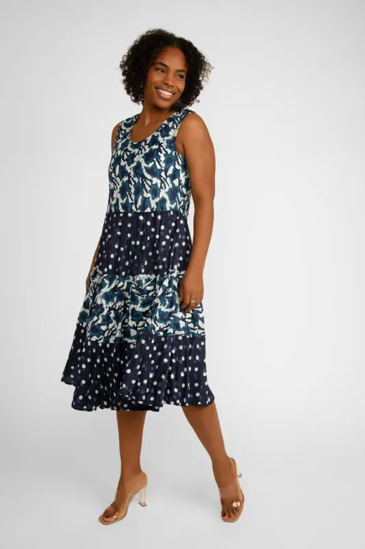 Joy Sleeveless Round Neck Printed Dress sold by Bellissima