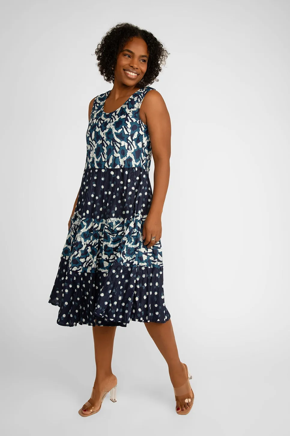 Joy Sleeveless Round Neck Printed Dress sold by Bellissima
