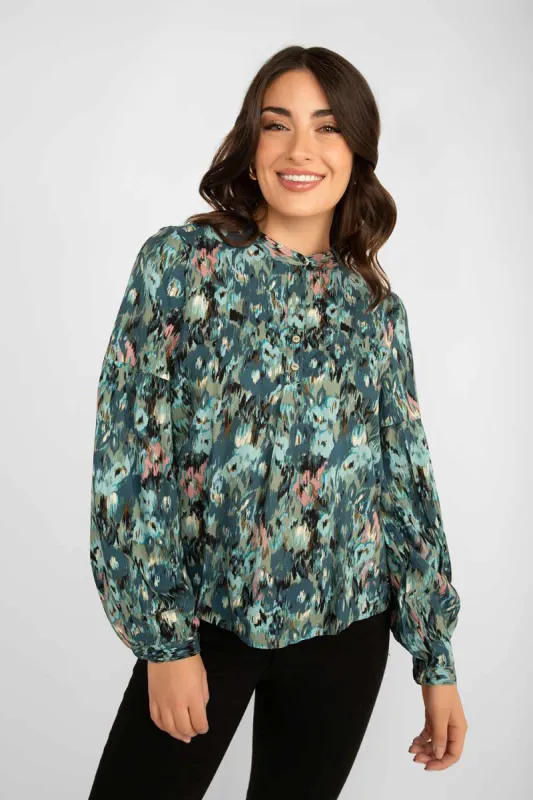 Printed Henley Blouse sold by Bellissima