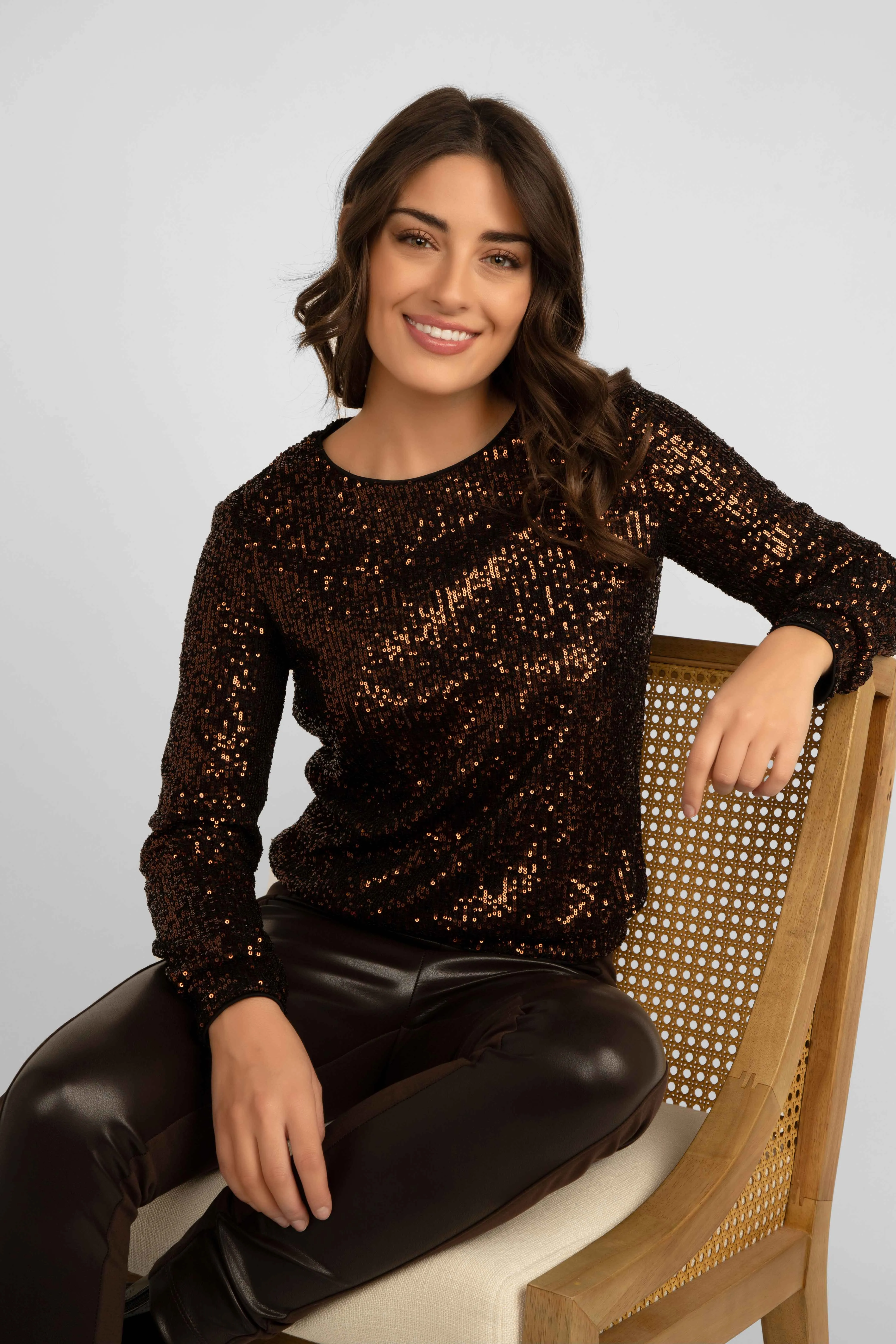 Long Sleeve Sequin Top sold by Bellissima