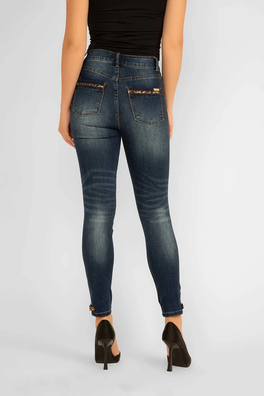 Leopard Print Trim Jeans sold by Bellissima product image thumbnail 3