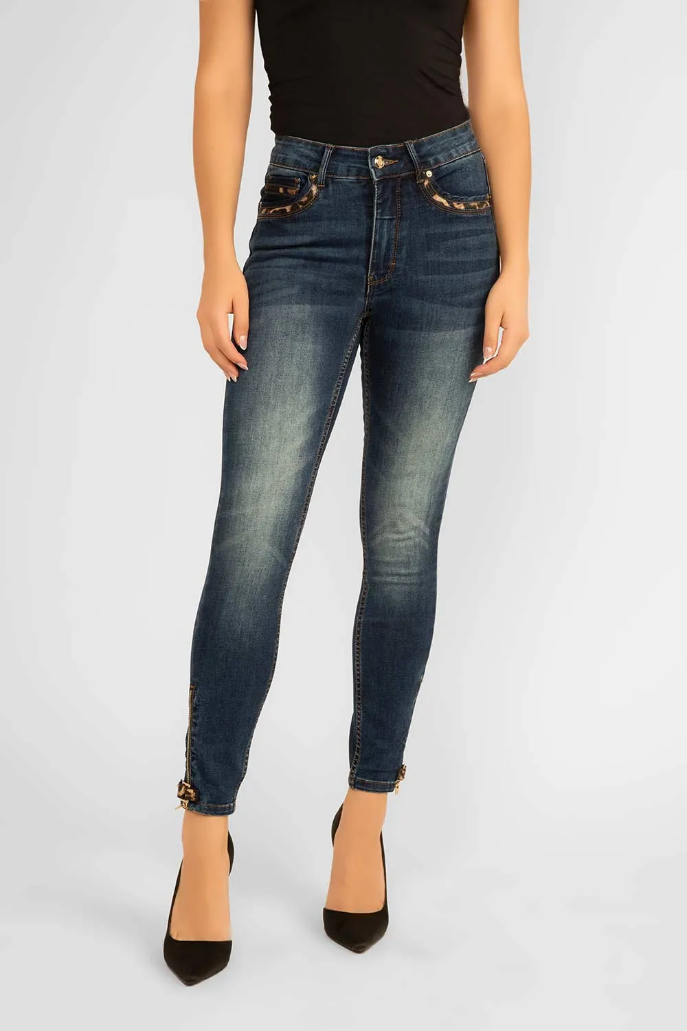 Leopard Print Trim Jeans sold by Bellissima product image thumbnail 4