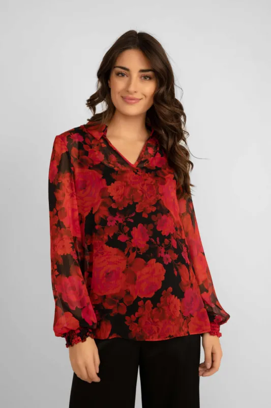 Floral Print Puff Sleeve Top sold by Bellissima