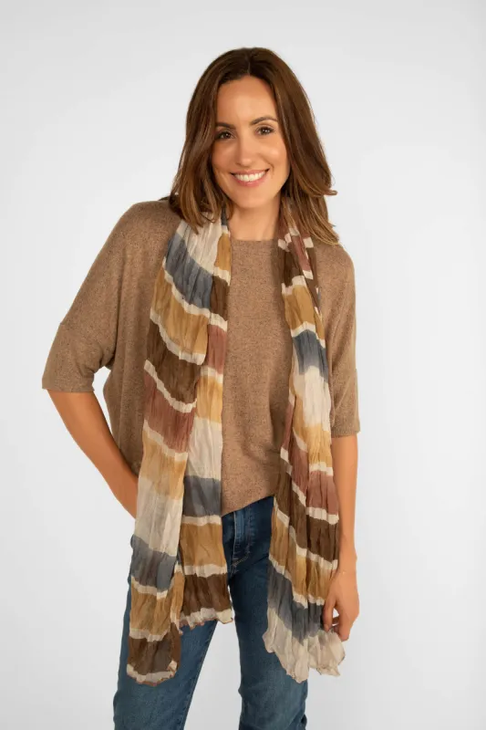 Crinkle Stripe Scarf 30 X 70 sold by Bellissima