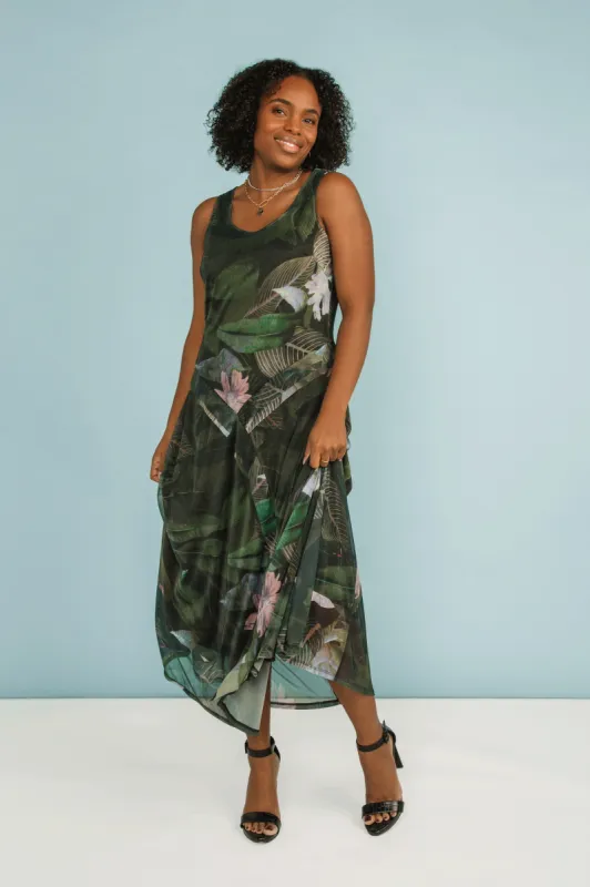 Sleeveless Printed Mesh Maxi Dress sold by Bellissima