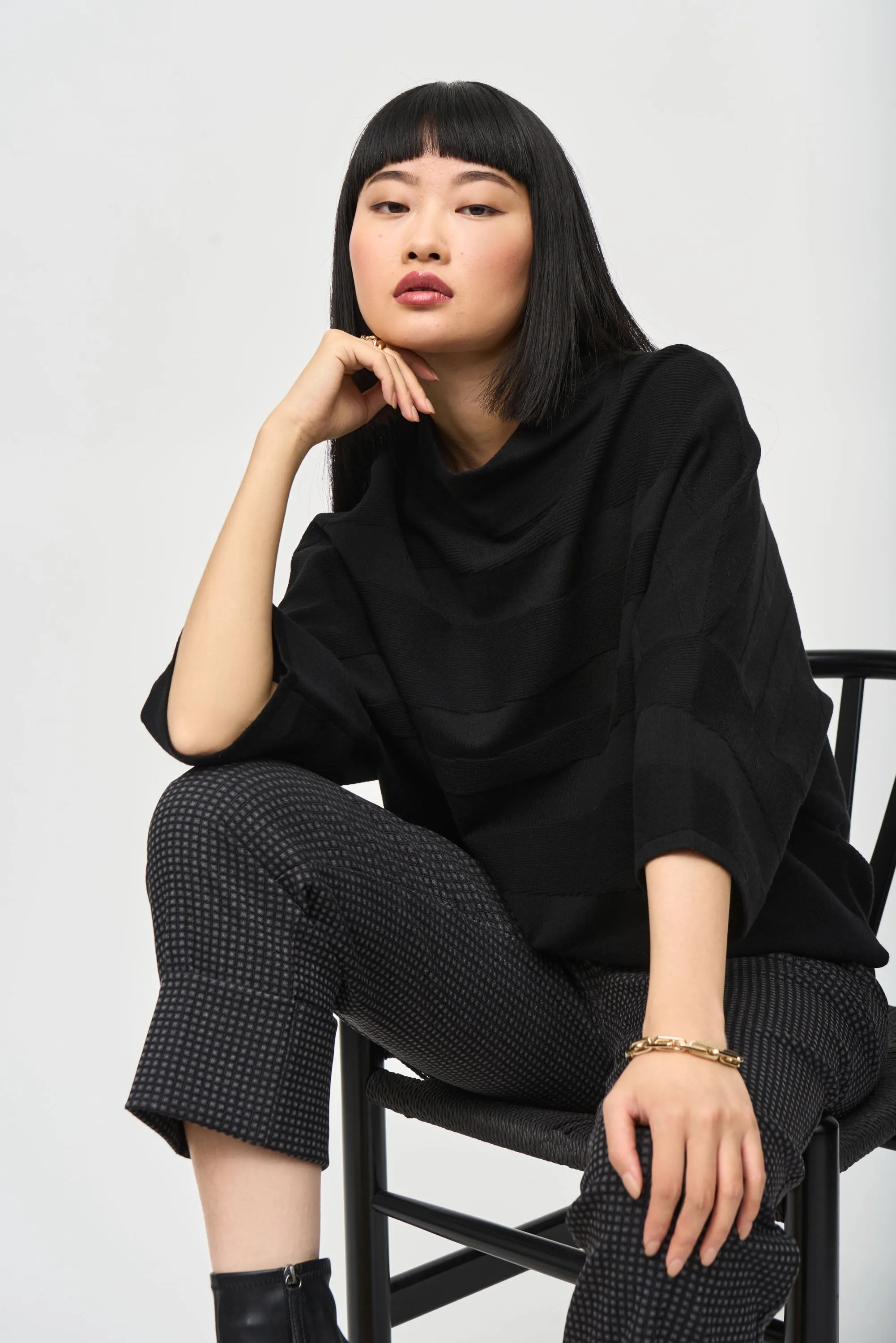 Sweater Knit Mock Neck Boxy Top sold by Bellissima product image thumbnail 2