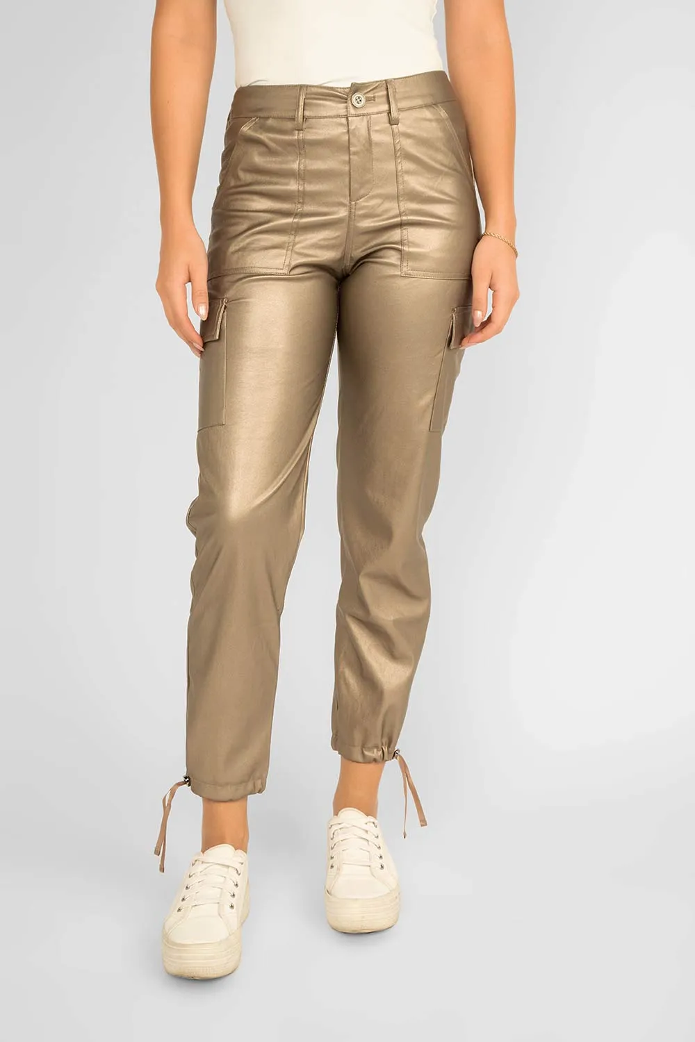 Metallic Cargo Pants sold by Bellissima