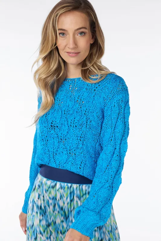 Leaf Open Knit Tape Yarn Sweater sold by Bellissima