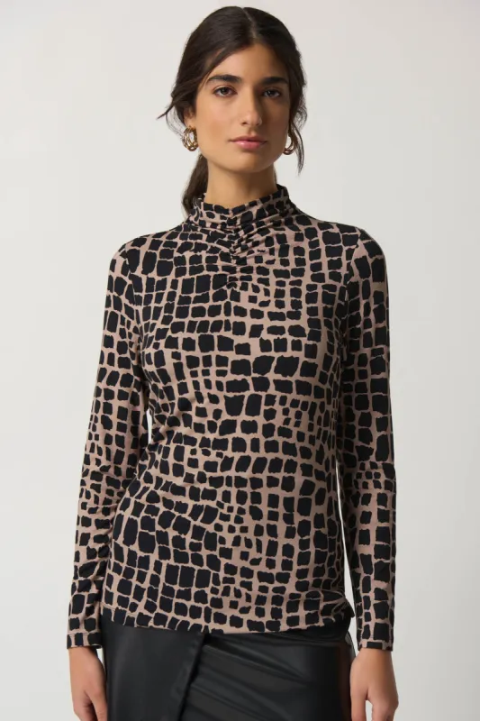 Mock Neck Printed Top sold by Bellissima