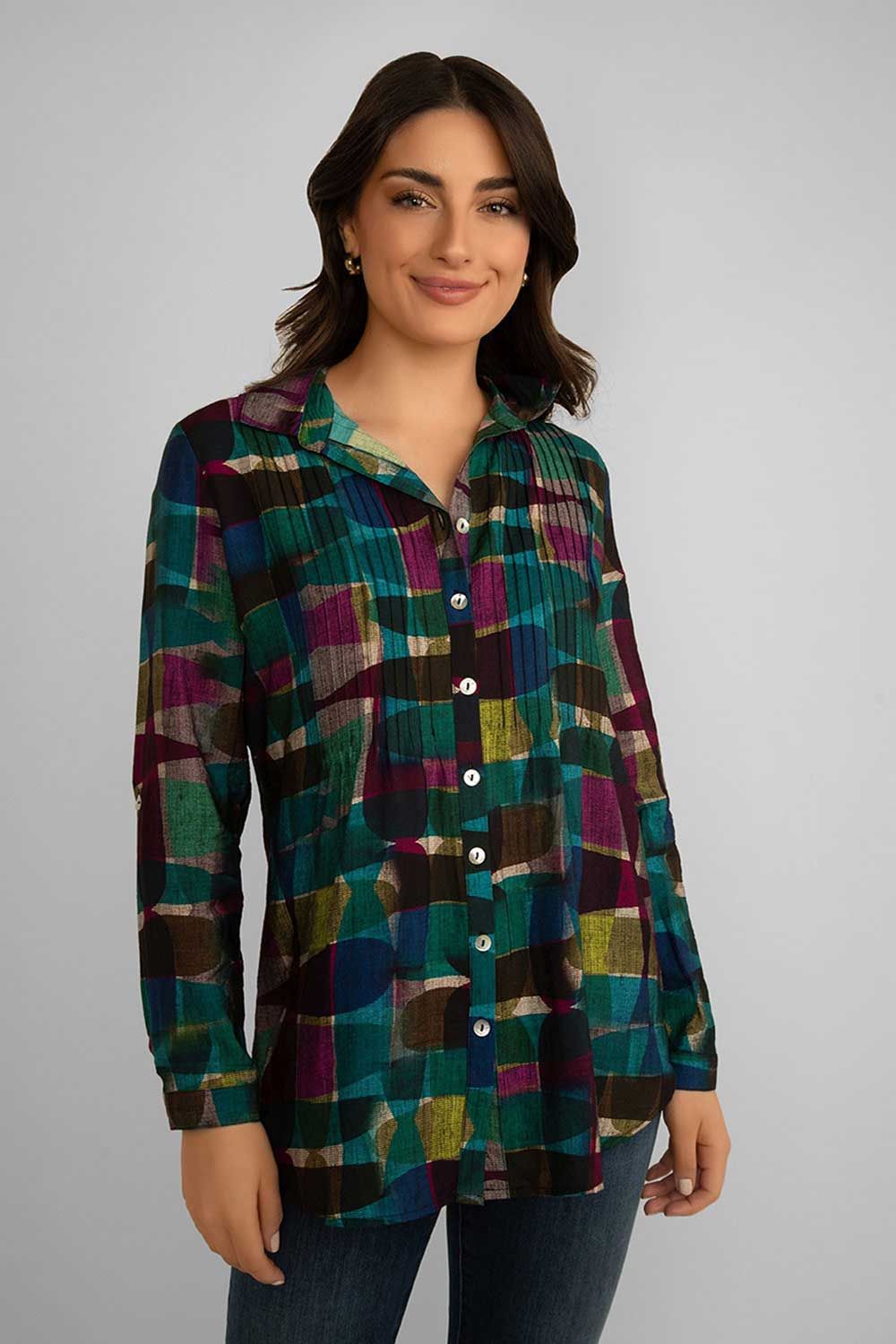 Pintuck Printed Blouse sold by Bellissima product image thumbnail 4