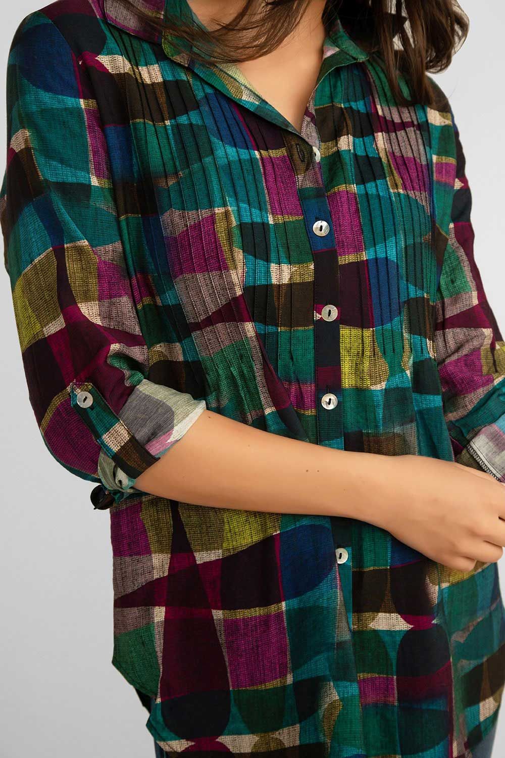 Pintuck Printed Blouse sold by Bellissima product image thumbnail 2