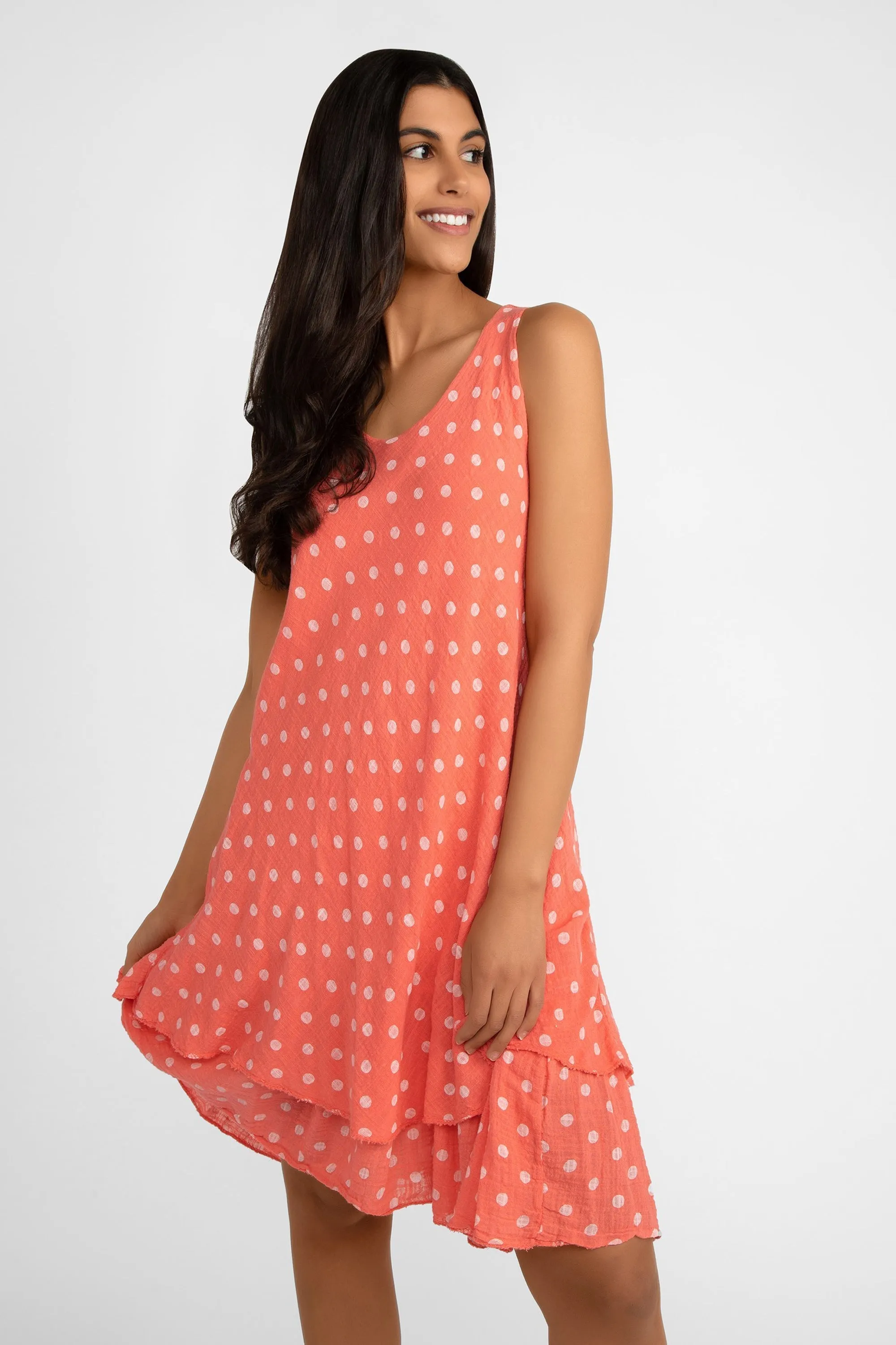 Sleeveless Polka Dot Gauze Dress sold by Bellissima product image thumbnail 2