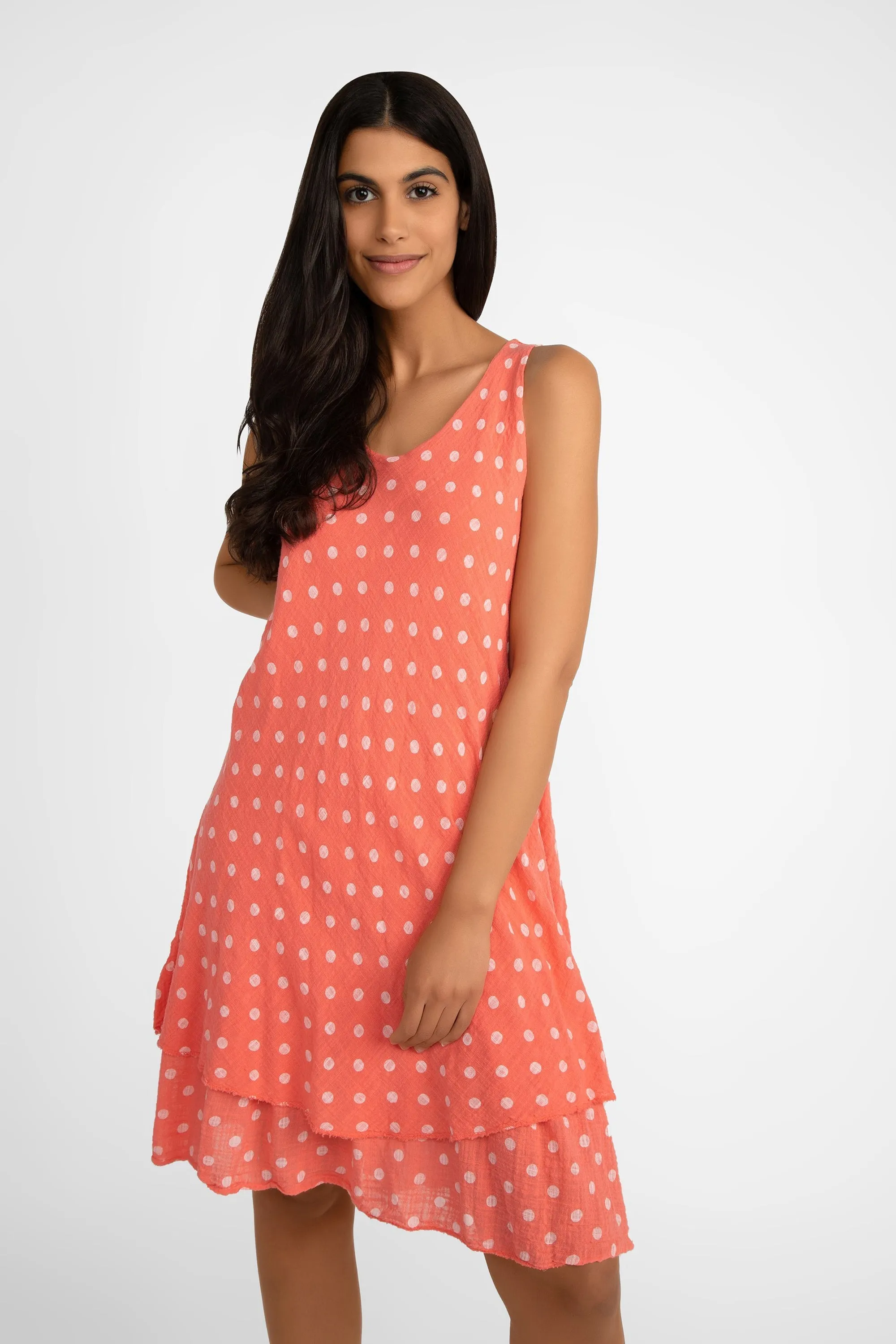 Sleeveless Polka Dot Gauze Dress sold by Bellissima product image thumbnail 3