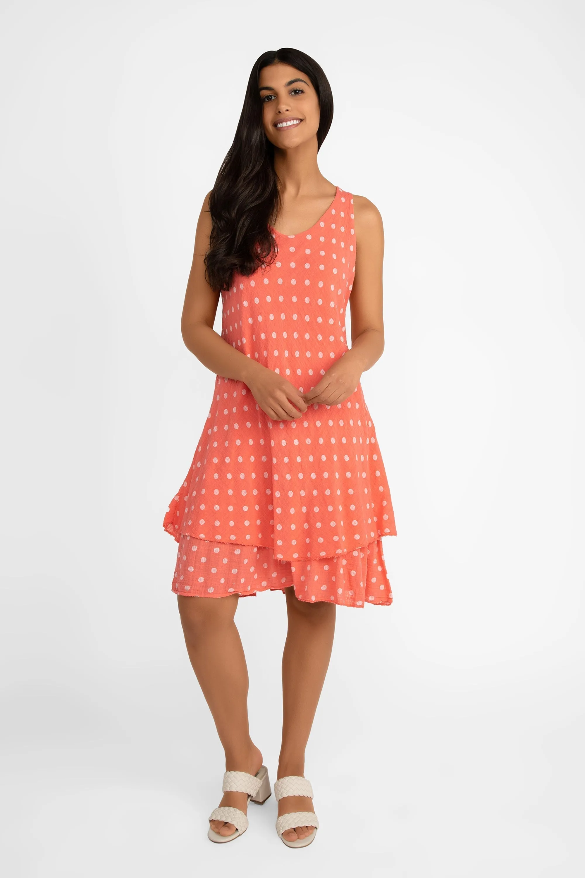 Sleeveless Polka Dot Gauze Dress sold by Bellissima
